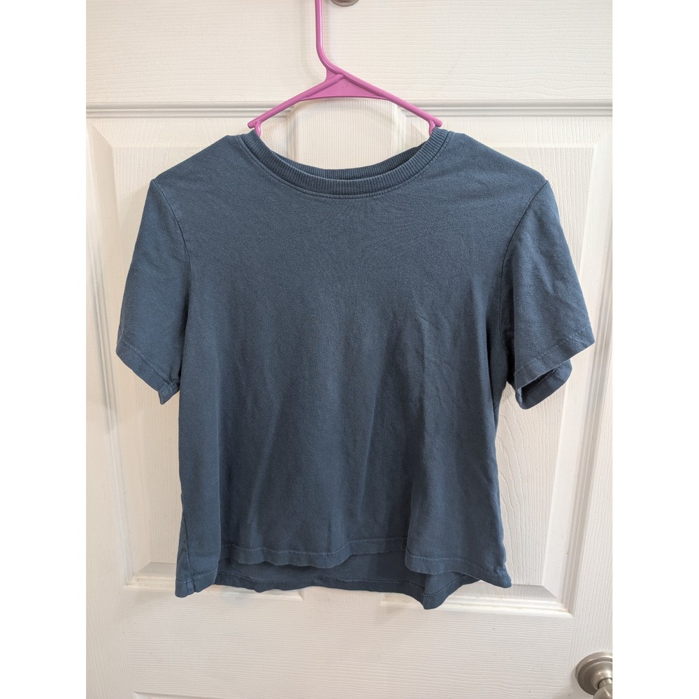 SET ACTIVE T-Shirt Blue Short Sleeve Cotton Crew Neck Logo - Size M